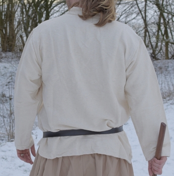 Preview: Schweres Mittelalterhemd, schnürbar, handgewebt  -  Natur